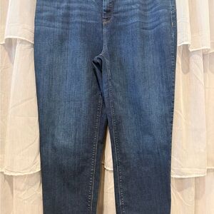 Chico's The So Lifting Crop Jeans in Medium Blue Denim